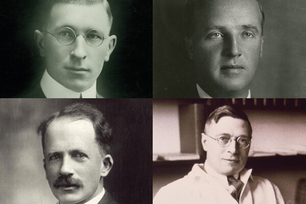 Photo of Drs. Banting, Best, Macleod, and Collip
