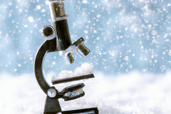 Snowy Scene with Microscope